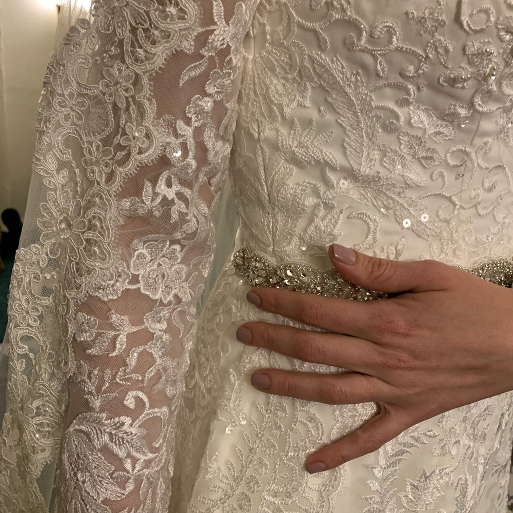 Vintage Wedding dress with pockets and Vail - Picture 3 of 7